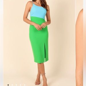 Petal and Pup XIOMAR DRESS - BLUE/GREEN